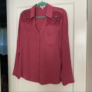 Express women’s dress shirt, pink, size large